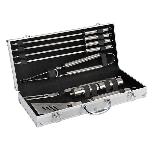 cook'in garden Valisette Chef Barbecue - 9 pcs inox