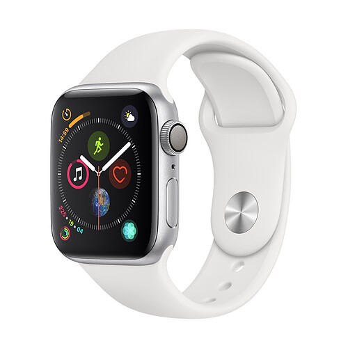 Apple Watch Series 4 - 40mm - Alu Argent / Bracelet Sport Blanc · Reconditionné