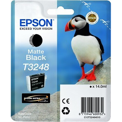Epson Cartouche d'encre T3248 Macareux - Noire Mat