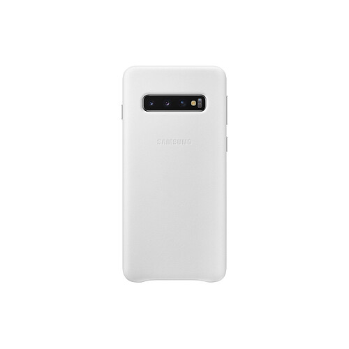 Samsung Coque Cuir Galaxy S10 Plus - Blanc