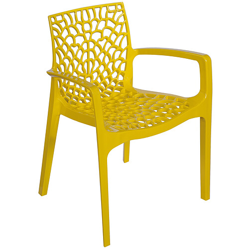 3S. x Home Chaise Design Jaune Avec Accoudoirs GRUYER