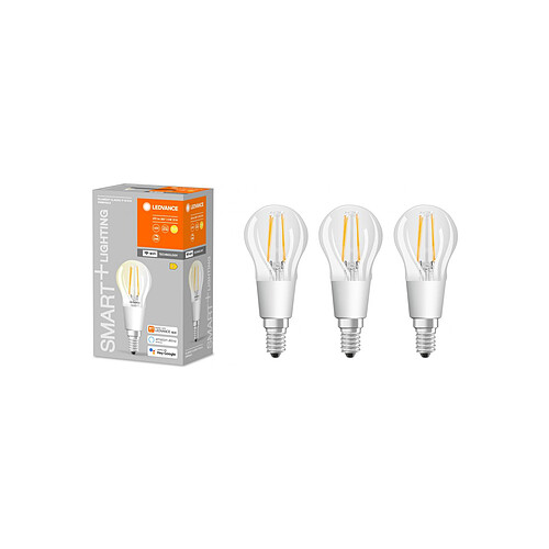 Ledvance Ampoule connectée Smart+ WiFi SPHERIQUE FIL CLAIR 40W E14 - Puissance variable - X3