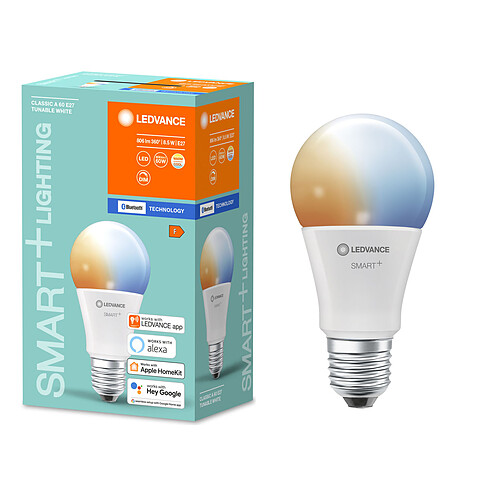 Ledvance Ampoule connectée Smart+ Bluetooth standard dépolie 60W E27 - Variation de blancs