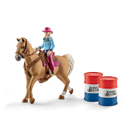 Schleich Barrel racing avec une cowgirl - 41417