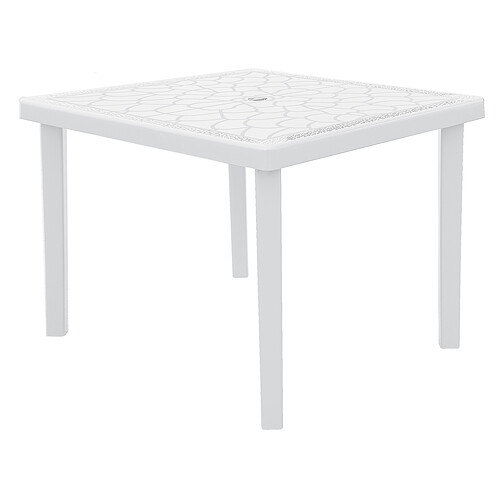 3S. x Home Table De Jardin Carrée GRUYER 90x90cm Blanc