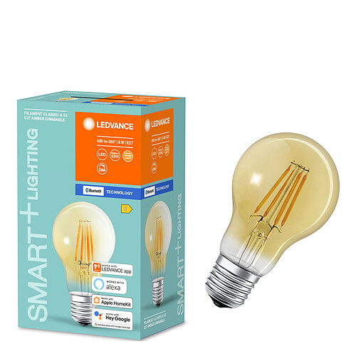 Ledvance Ampoule connectée Smart+ Bluetooth STANDARD FIL OR  60W E27 - Puissance variable