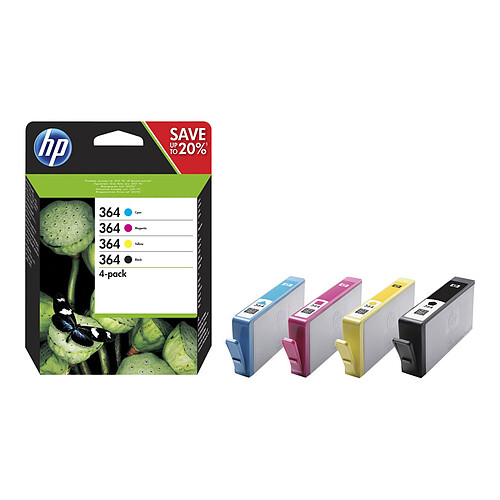 HP Pack de cartouches d'encre 364 - CZ676EE - Couleur + Noir