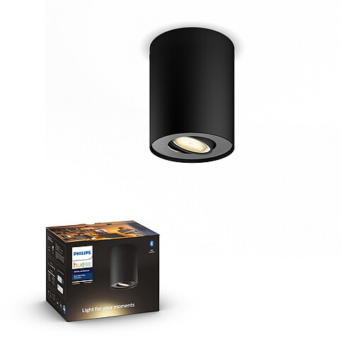 Philips Hue Spot d'intérieur connecté PILLAR extension - 5.5W - Noir - White Ambiance