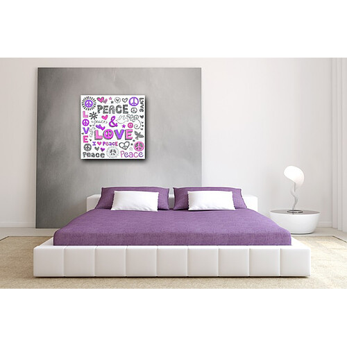 DECLIKTABLEAU Tableau Pop Ton Violet Hippie 60X60 cm