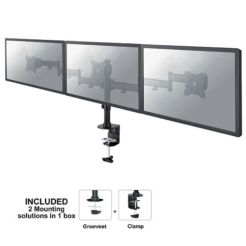 NewStar NM-D135D3BLACK - Support 3 ecrans PC 10 à 27'' - Noir