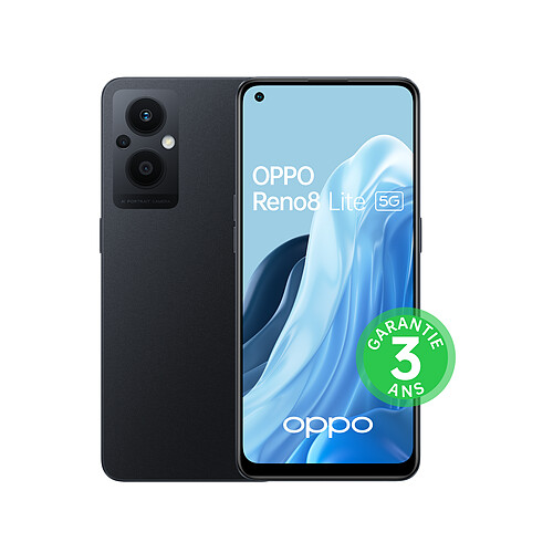 OPPO Reno8 Lite - 5G - 8/128 Go - Noir cosmique