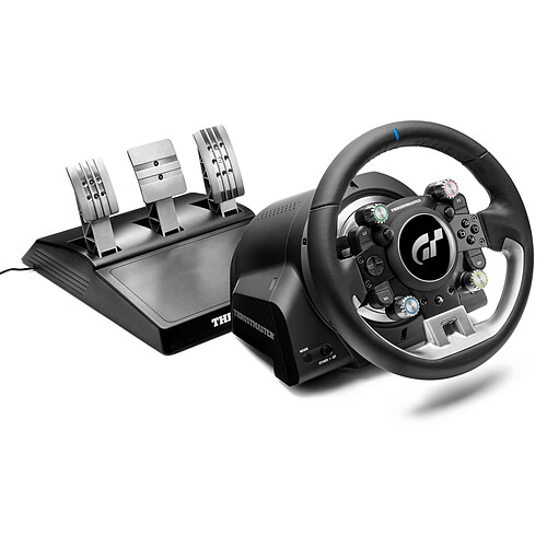 Thrustmaster T-GT II, volant sous licence officielle PlayStation 5 et Gran Turismo, avec un pédalier 3 pédales (compatible PS4, PC)