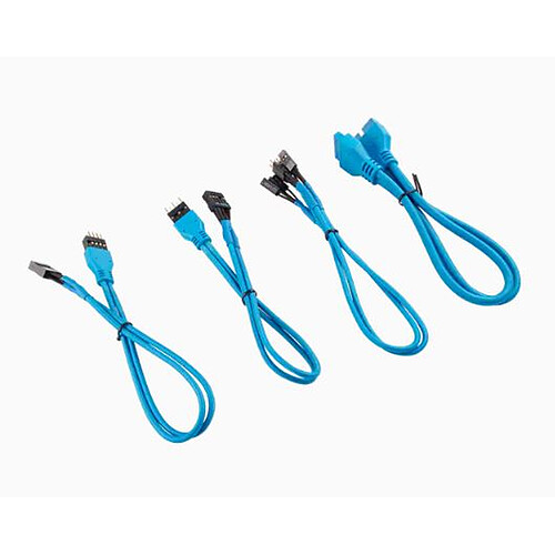 Corsair Kit d’extension gainé pour panneau avant premium 30 cm, bleu