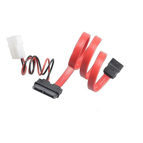 Akasa Câble combo SATA vers SATA / Molex - 40cm - Rouge