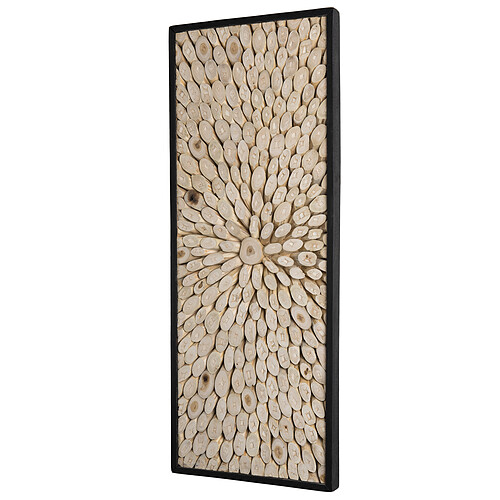 MACABANE Décoration murale rectangulaire 100x40cm bois branches Teck nature Pailin