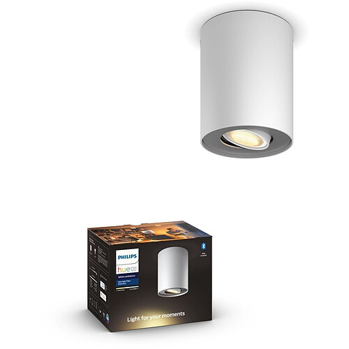 Philips Hue White Ambiance PILLAR Spot 1x5.5W extension - Blanc (télécommande non incluse) - Bluetooth