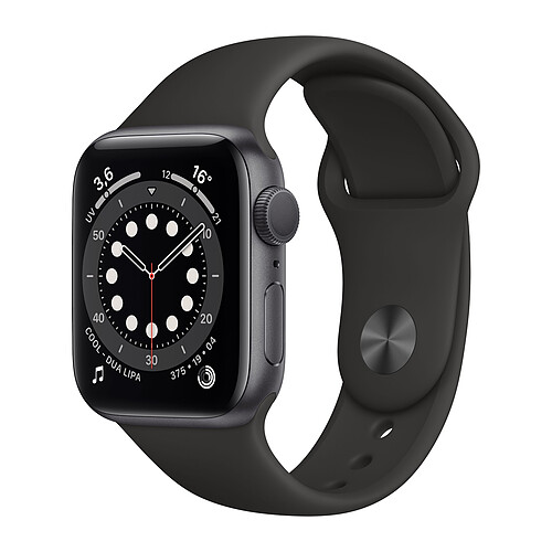 Apple Watch Series 6 - GPS - 40 - Alu Gris Sidéral / Bracelet Sport Noir - Regular · Reconditionné