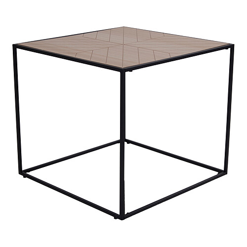 House Nordic Table d'appoint Carrée en Bois et Métal FREEMAN