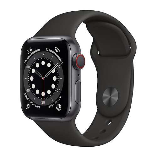 Apple Watch Series 6 - GPS+Cellular - 40 - Alu Gris Sidéral / Bracelet Sport Black - Regular