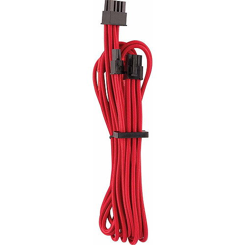 Corsair PCI-E 6+2 broches, connecteur simple - 2 x 650 mm- rouge