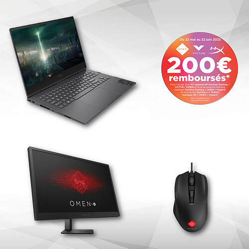 HP OMEN - 16-n0171nf - Argent mica + 24.5'' LED Omen 25 + Souris OMEN Vector Essential (200€ offerts via Offre Commerciale)