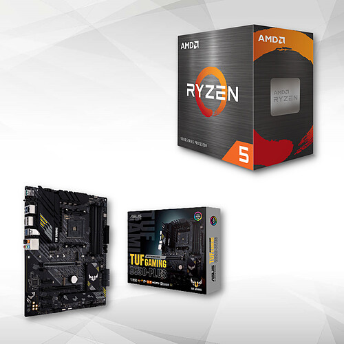 Ryzen™ 5 5600 - 4.4/3.5 GHz + AMD B550-PLUS TUF GAMING - ATX