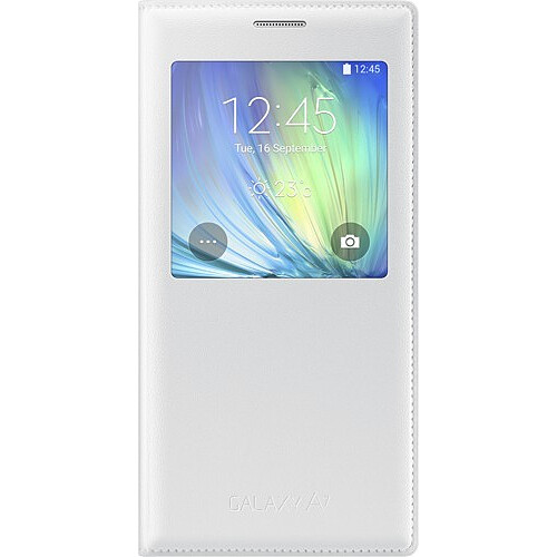 Etui à rabat à zone transparente Samsung EF-CA700BW blanc pour Galaxy A7 A700