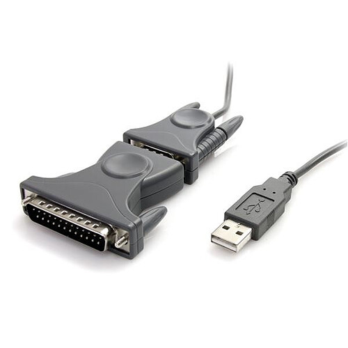 StarTech.com Câble Adaptateur USB vers Port Série DB9 - DB25 avec Adaptateur DB9 DB25