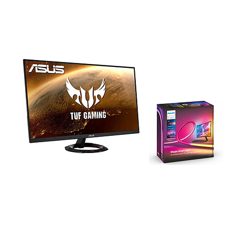 Pack Gaming - Ecran Asus 27" LED VG279Q1R + Lightstrip PC 24/27" Philips Hue Play