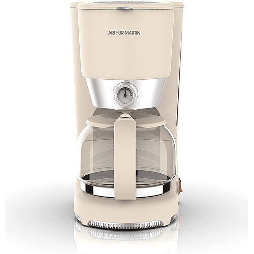 Arthur Martin Cafétière rétro - 12 tasses - 900W - Beige