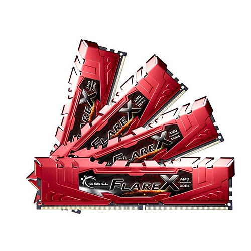 G.Skill Flare X 2 x 16 Go DDR4 2400 Mhz PC4-19200 1.2V rouge (pour AMD Ryzen)