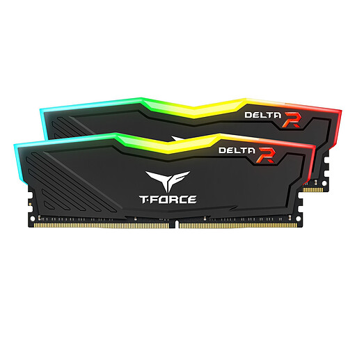 T-Force Delta RGB - 2 x 8 Go - DDR4 3600 MHz CL 18 - Noir