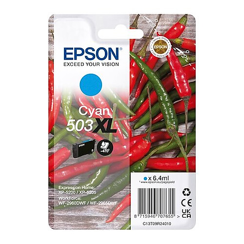 Epson 503XL cartouche haute capacité cyan pour imprimante jet d'encre