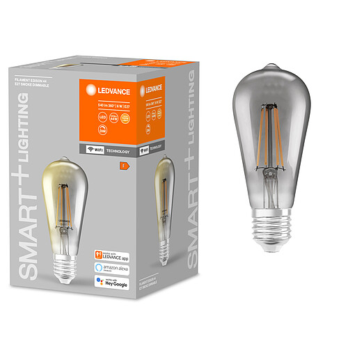 Ledvance Ampoule connectée Smart+ WiFi EDISON Smoke 44W E27 - Puissance variable