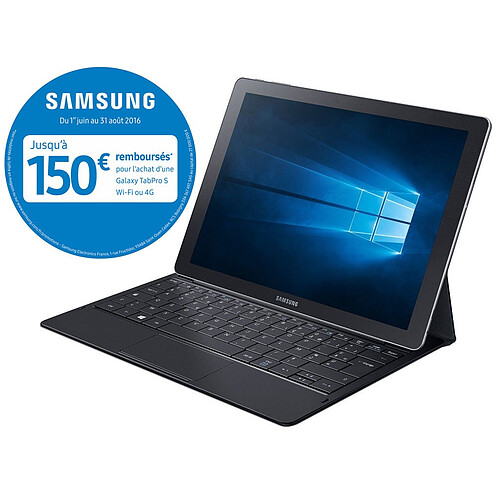 Samsung Tablette PC 12'' Full HD+ - Intel Core m3-6Y30 - SSD 128 Go - RAM 4 Go - Module 4G - Windows 10 - Noir