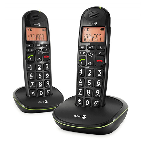 Téléphone sans fil Senior Doro PhoneEasy® 100w duo- Noir