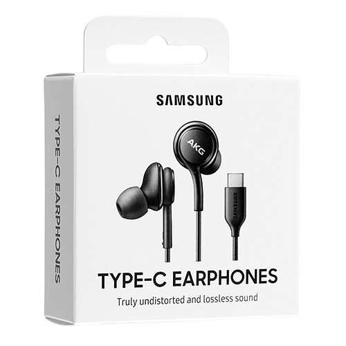 Samsung EO-IC100BBEGEU - Écouteur AKG Intra Auriculaire - Connecteur Type C, Noir, Télécommande (Emballage Original)