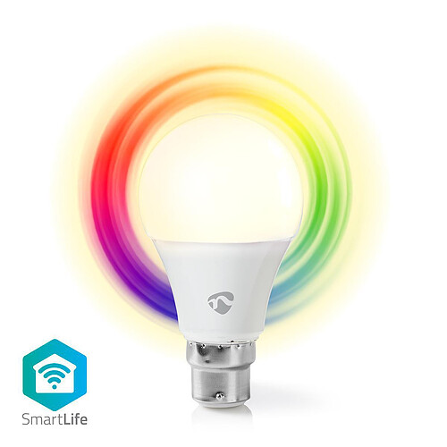 NEDIS Ampoule LED Intelligente Wi-Fi - Pleine Couleur et Blanc Chaud - B22