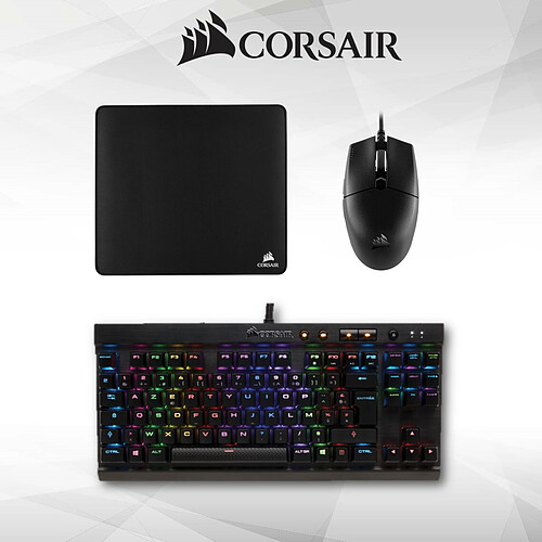 Corsair K65 RAPIDFIRE RGB Speed - Mécanique - TKL + KATAR PRO XT + MM350 - Noir