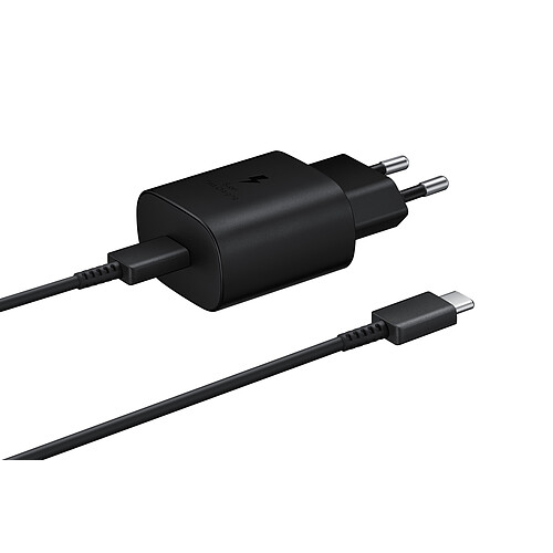 Chargeur reseau d'origine Samsung Charge rapide 25W USB-C (EP-TA800EBE + EPDG977BBE 2A) Noir