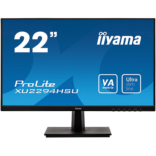 IIYAMA 21,5' ULTRA MINCE, dalle VA, 1920x1080, 250cd/m2, haut-parleurs, DisplayPort, HDMI, VGA, 4ms, USB 2x2.0