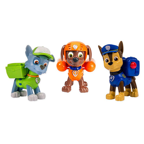 Pat Patrouille Pack 3 figurines sac a dos transformable 2 Paw Patrol  (chase, rocky, zuma) - 6024061
