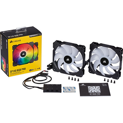 Corsair iCUE SP 140 PRO - RGB - Kit de 2 ventilateurs - 14 cm + Lightning Node Core