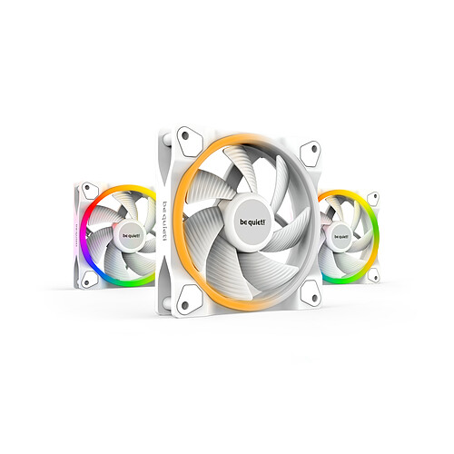 be quiet! LIGHT WINGS White - Triple-Pack 120mm ARGB/PWM - BLANC 