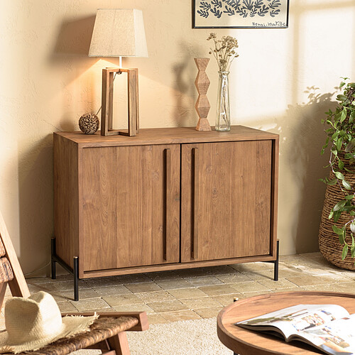 MACABANE Buffet 2 portes, 1 étagère en bois de teck recyclé