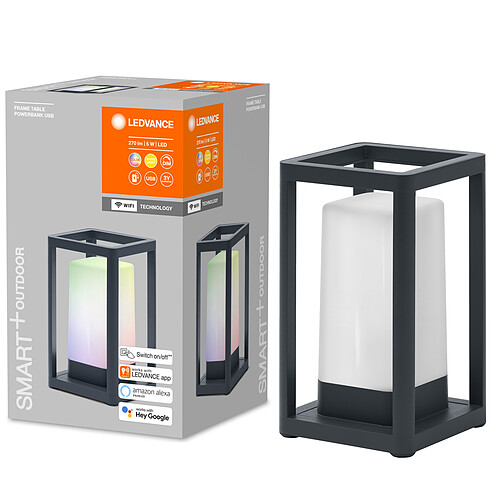 Ledvance Lampe d'extérieur connectée Smart+ WIFI avec Powerbank - Couleur changeante