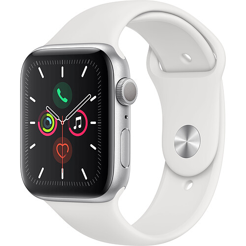 Apple Watch 5 - 44 - Alu argent / Bracelet Sport Blanc · Reconditionné