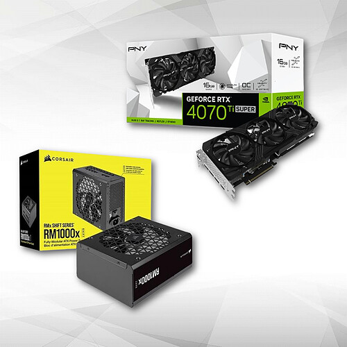 PNY GeForce RTX 4070 Ti SUPER 16G VERTO OC + RM1000x SHIFT 80PLUS Gold