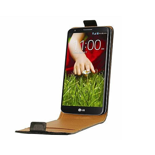 Swiss Charger Étui à rabat pour LG G2 - cuir Noir