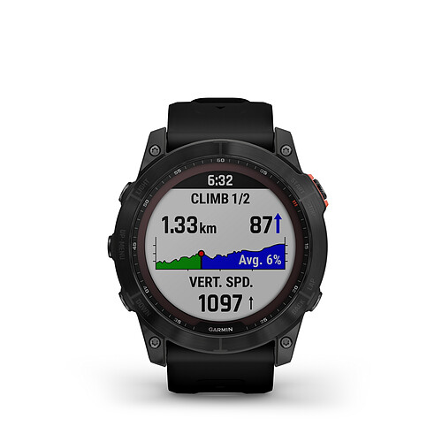 Garmin Montre connectée mixte fenix 7X 010-02541-01 - Bracelet Silicone Noir